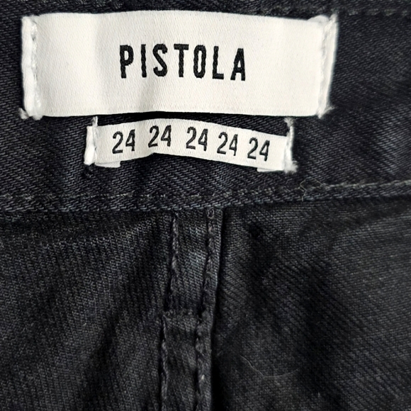 🆕️Pistola Embellished Rhinestone High-Rise Straight Legged Black Jeans Size 24 - Picture 4 of 11